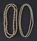 Two 14K yellow gold beaded necklaces