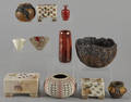 Group of studio ceramics and glass