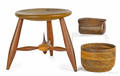 Bert Lustig walnut and maple stool