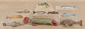Ten carved and painted fish decoys mid 20th c