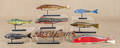 Seven carved and painted fish decoys mid 20th c