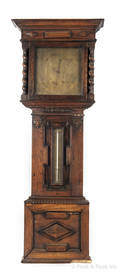 Victorian oak barometer