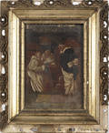 Oil on canvas of three friars