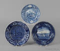 Three pieces of historical blue Staffordshire 19th c