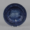 Historical blue Staffordshire United States Hotel Philadelphia soup bowl 19th c