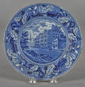 Historical blue Staffordshire City Hotel New York plate 19th c