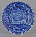 Historical blue Staffordshire Union Line plate 19th c