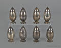 Set of eight Georg Jensen sterling silver salt and pepper shakers