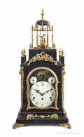 Georgian ebonized and ormolu mounted bracket clock ca 1770