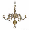 Dutch brass sixarm chandelier mid 18th c