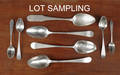 Collection of New York bright cut silver spoons 18th and 19th c