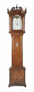 Lehigh County Pennsylvania walnut tall case clock late 18th c