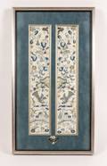 Framed Chinese 19th C Embroidery Textile