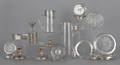 Collection of silver overlay and silver mounted tablewares