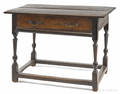 William  Mary oak stretcher base table