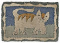 Hooked rug of a cat 20th c