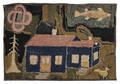 Hooked rug of Fishermans House late 19th c