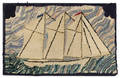 Hooked rug of a clipper ship 20th c