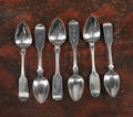 Group of coin silver spoons