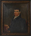 American oil on canvas portrait of a doctor ca 1835