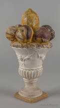 Pennsylvania chalkware urn of fruit garniture 19th c