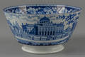 Historical blue Staffordshire Boston State House small bowl 19th c