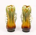 Pair of Art Nouveau Majolica Table Vases