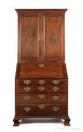 George III mahogany twopart secretary desk 19th c