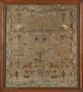 English silk on linen sampler