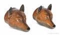 Pair of Meissen fox head stirrup cups 19th c