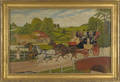 Oil on canvas landscape depicting the Brighton Coach ca 1900