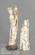 Two Chinese carved ivory figures
