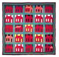 Graphic Lancaster County Pennsylvania pieced schoolhouse quilt early 20th c