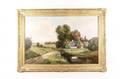 Josef Krotter Landscape with Cottage Oil Signed