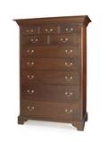 Chippendale style walnut tall chest by Russ Kramer