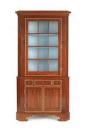 Federal style cherry twopart corner cupboard by Russ Kramer