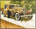 Large contemporary oil on canvas portrait of a car