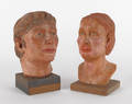 Two terra cotta portrait busts