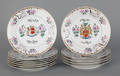 Set of twelve Samson porcelain armorial plates