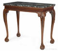 Baker mahogany marble top console table