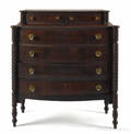 Massachusetts Sheraton mahogany chest of drawers