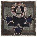 Hooked rug of geometric shapes 20th c