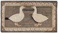 Hooked rug of two geese 20th c
