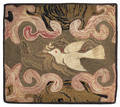 American hooked rug of a dove 19th c