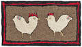 Hooked rug of Ethels Chickens 1972