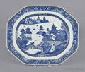 Chinese export porcelain blue and white Nanking platter 19th c