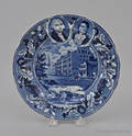 Historical blue Staffordshire New York City Hotel plate 19th c