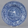 Historical blue Staffordshire Albany soup bowl 19th c