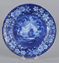 Historical blue Staffordshire Cadmus plate 19th c