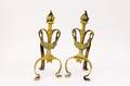 Pair of Small Andirons with Torch Finial